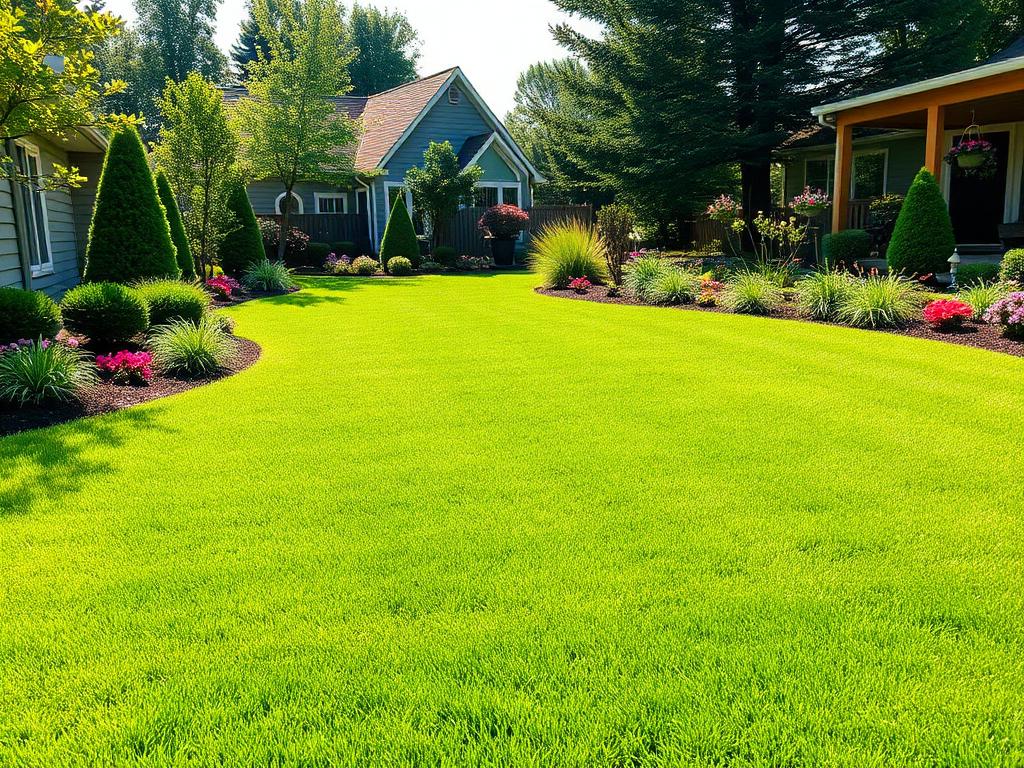 Well-maintained Edmonton lawn after professional yard care